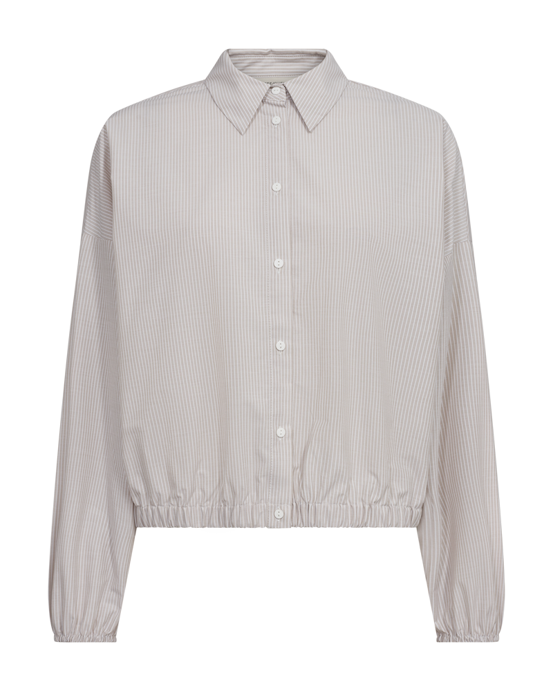 FQLINDIN - SHIRT WITH STRIPES - WHITE AND BEIGE