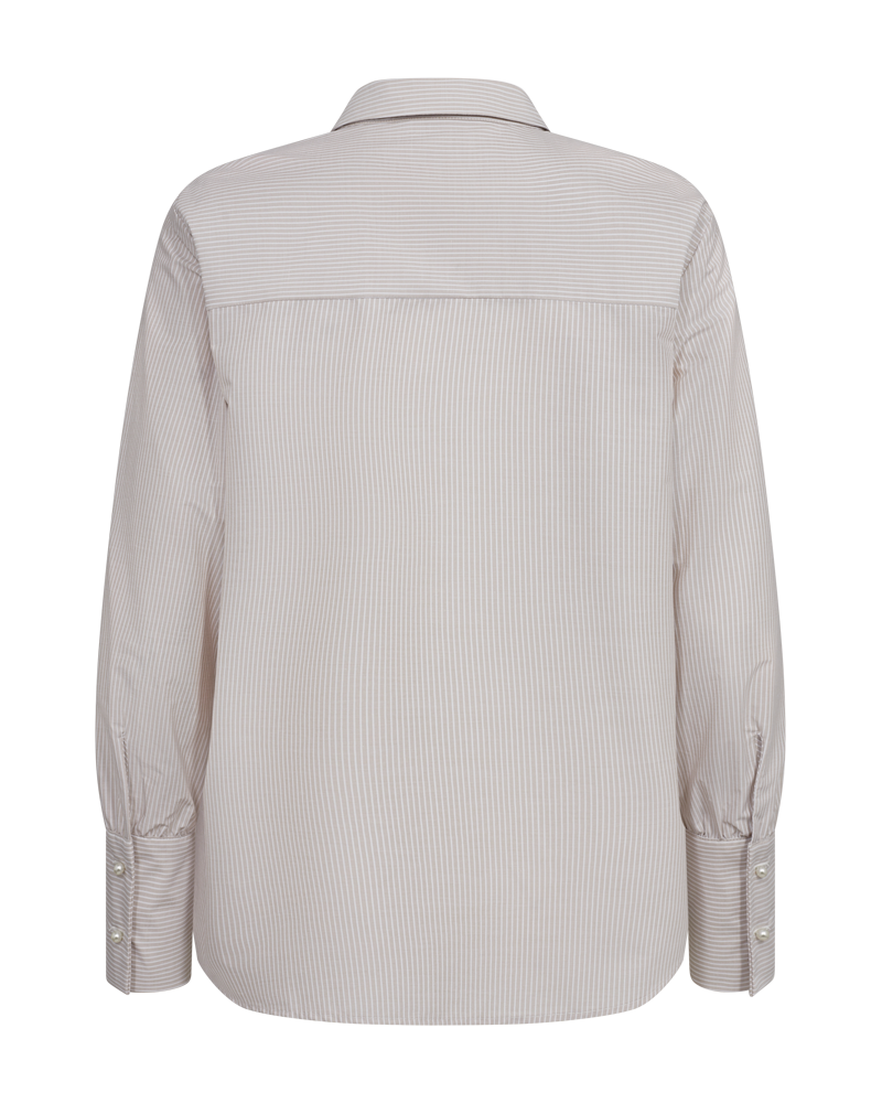 FQLINDIN - BLOUSE WITH STRIPES - WHITE AND BEIGE