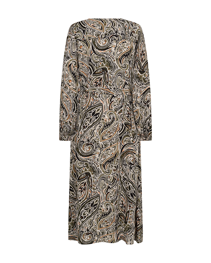 FQDOLANA - DRESS - GREEN AND BEIGE