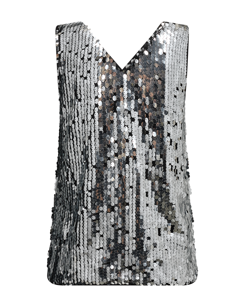 FQVALI - TOP WITH SEQUINS - GREY