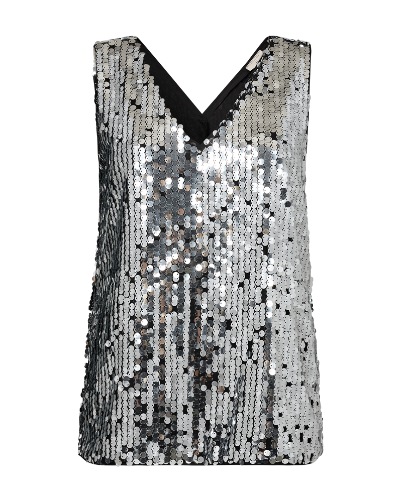 FQVALI - TOP WITH SEQUINS - GREY