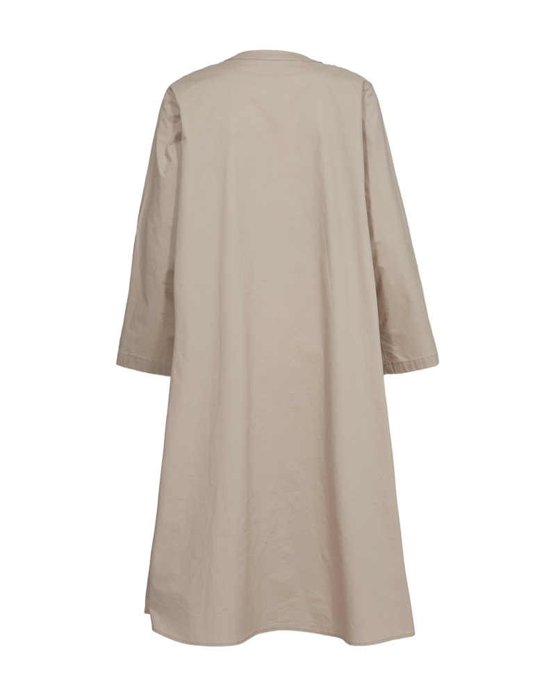 FQMALAY - DRESS WITH ELASTICATED DRAWSTRING - BEIGE