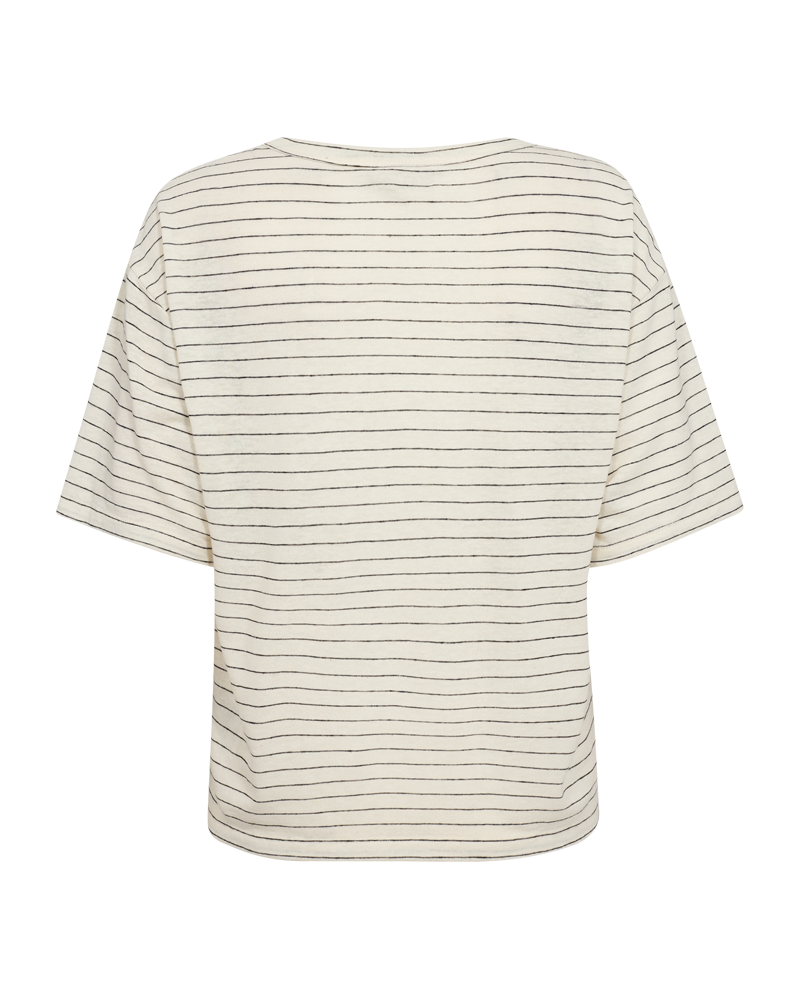 FQHILLE - STRIPED T-SHIRT - WHITE AND BLUE