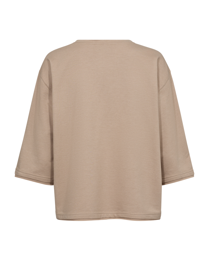 FQKASSY - PULLOVER WITH PRINT - BEIGE AND BLACK