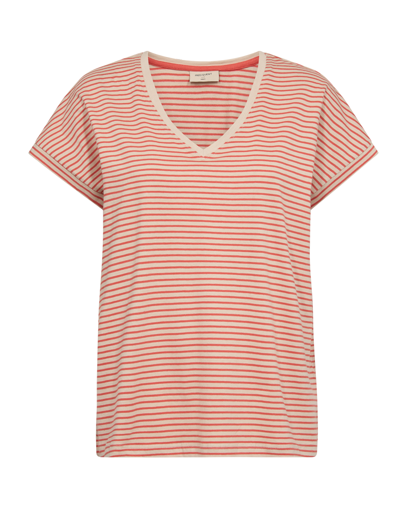 FQMIAN - STRIPED T-SHIRT - RED AND WHITE