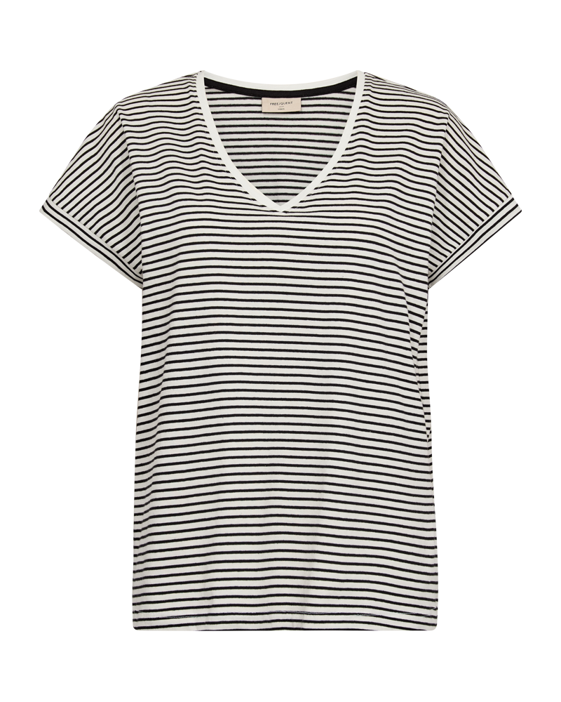 FQMIAN - STRIPED T-SHIRT - BLACK