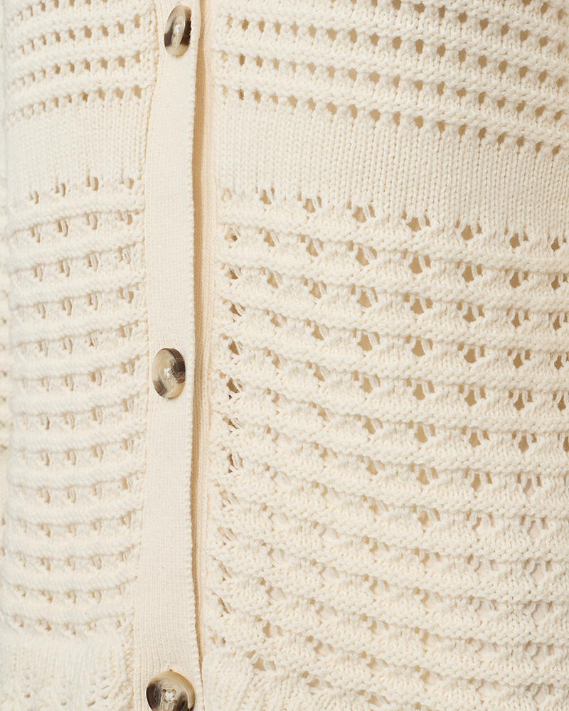 FQCOTLA - CARDIGAN WITH HOLE PATTERN - WHITE