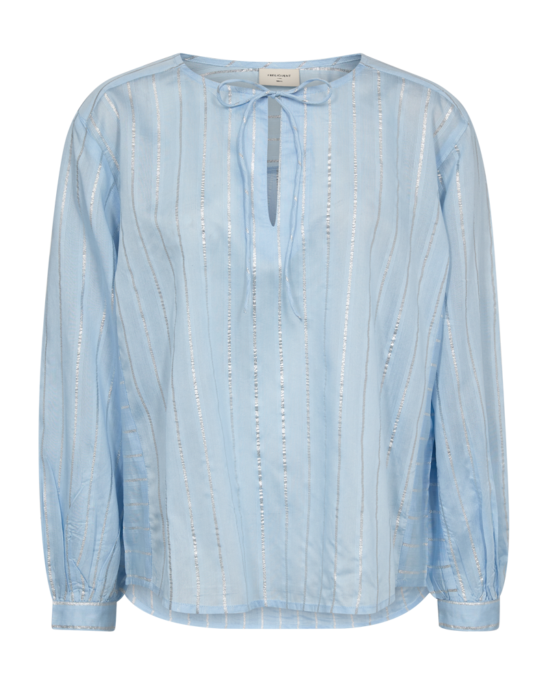 FQSIMI - BLOUSE WITH STRIPES - GREY AND BLUE