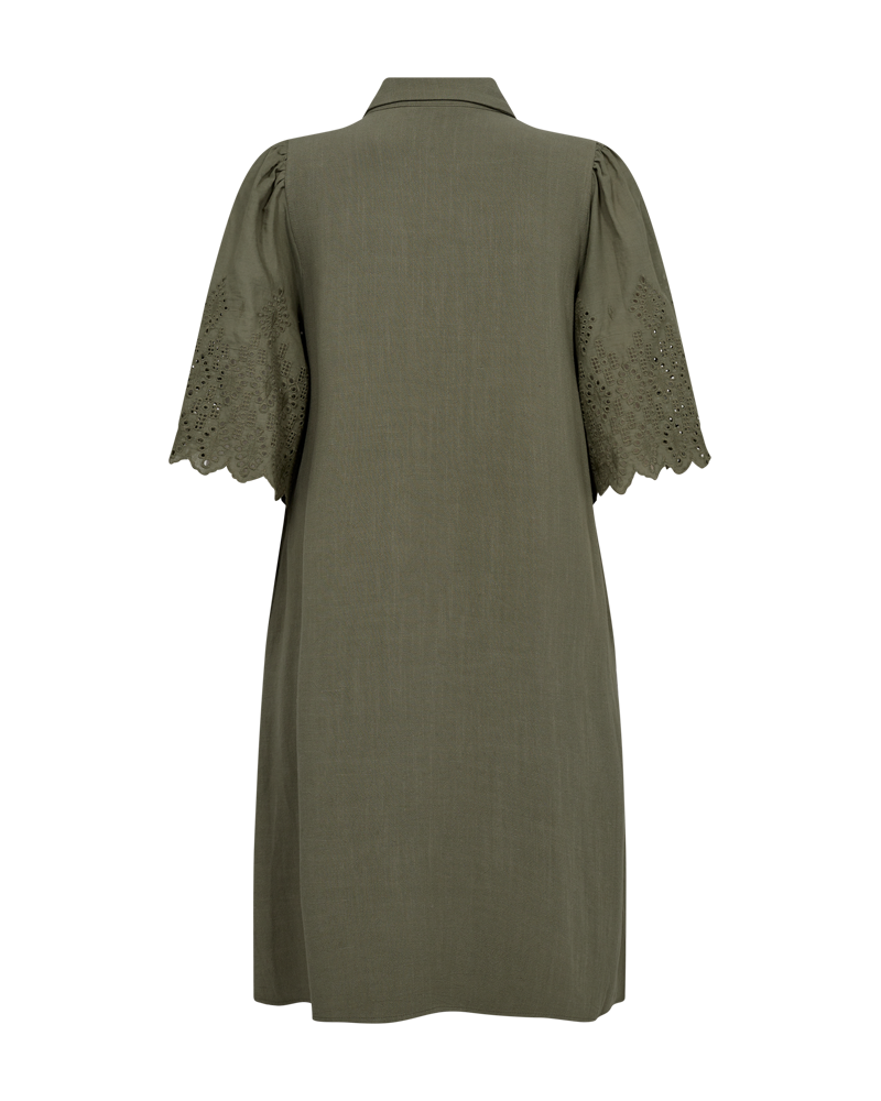 FQLARA - DRESS WITH LACE SLEEVES - GREEN