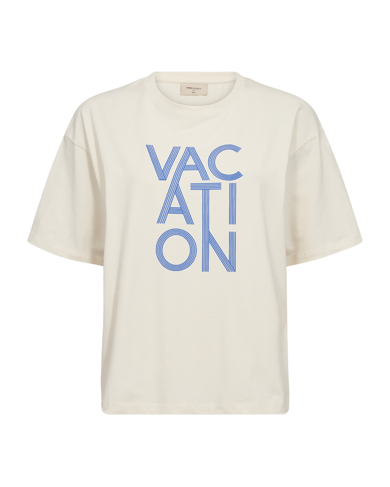 FQFENJAL - T-SHIRT WITH PRINT - WHITE AND BLUE