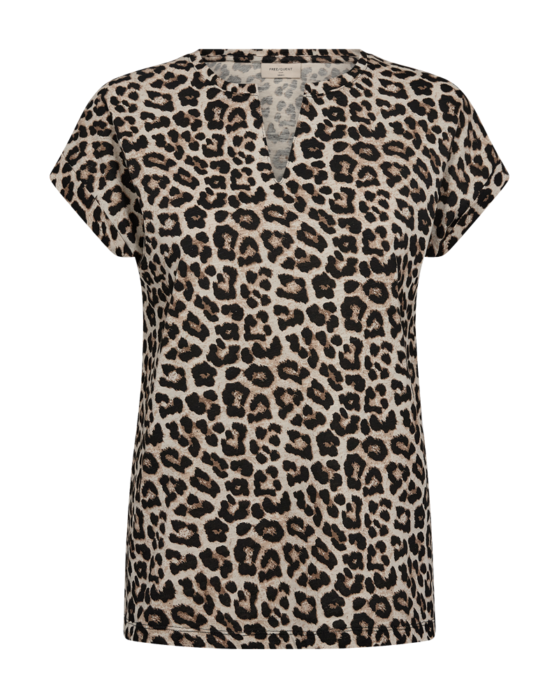 FQVIVA - T-SHIRT WITH LEOPARD PRINT - BEIGE