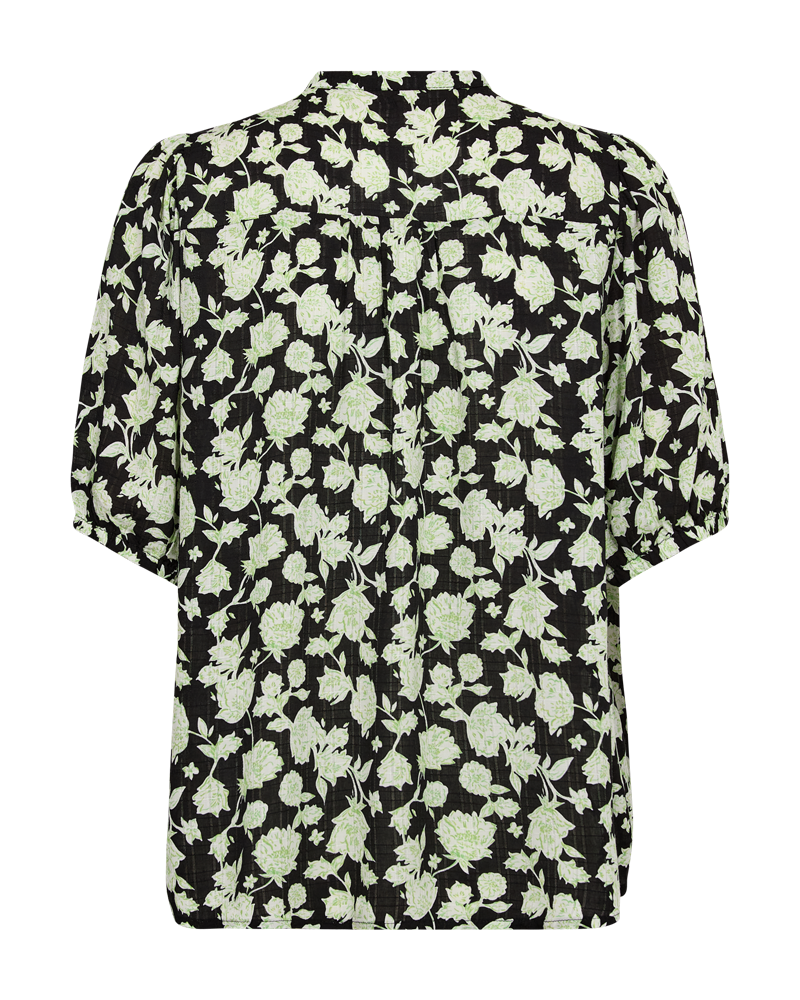 FQEBELLO - BLOUSE WITH FLORAL PRINT - BLACK AND GREEN