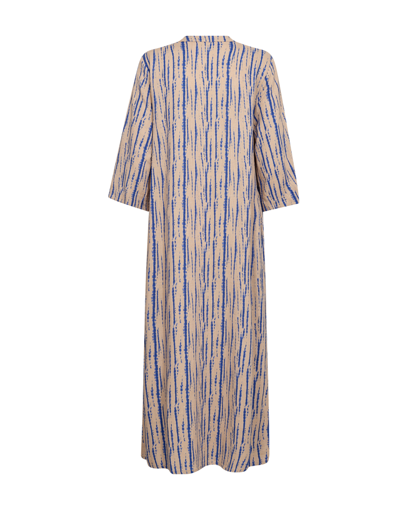 FQLARIN - LINEN DRESS - BEIGE AND BLUE