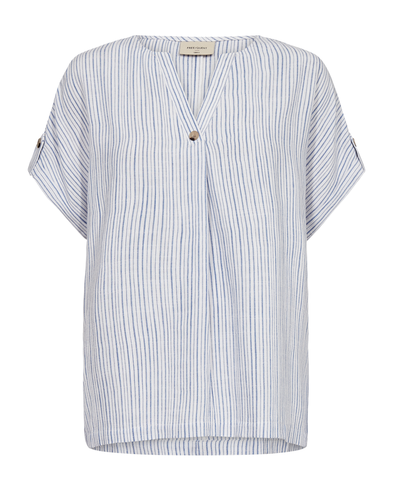 FQLAVARA - BLOUSE - WHITE AND BLUE