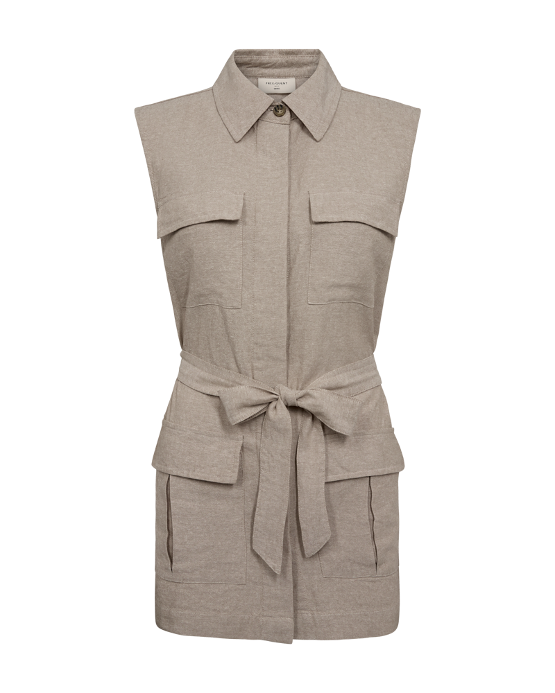 FQLAVA - LINEN WAISTCOAT - BEIGE