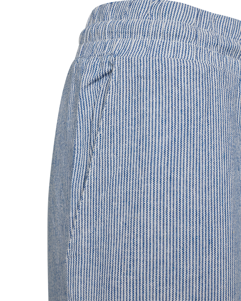 FQLAVA - STRIPED LINEN PANTS - WHITE AND BLUE