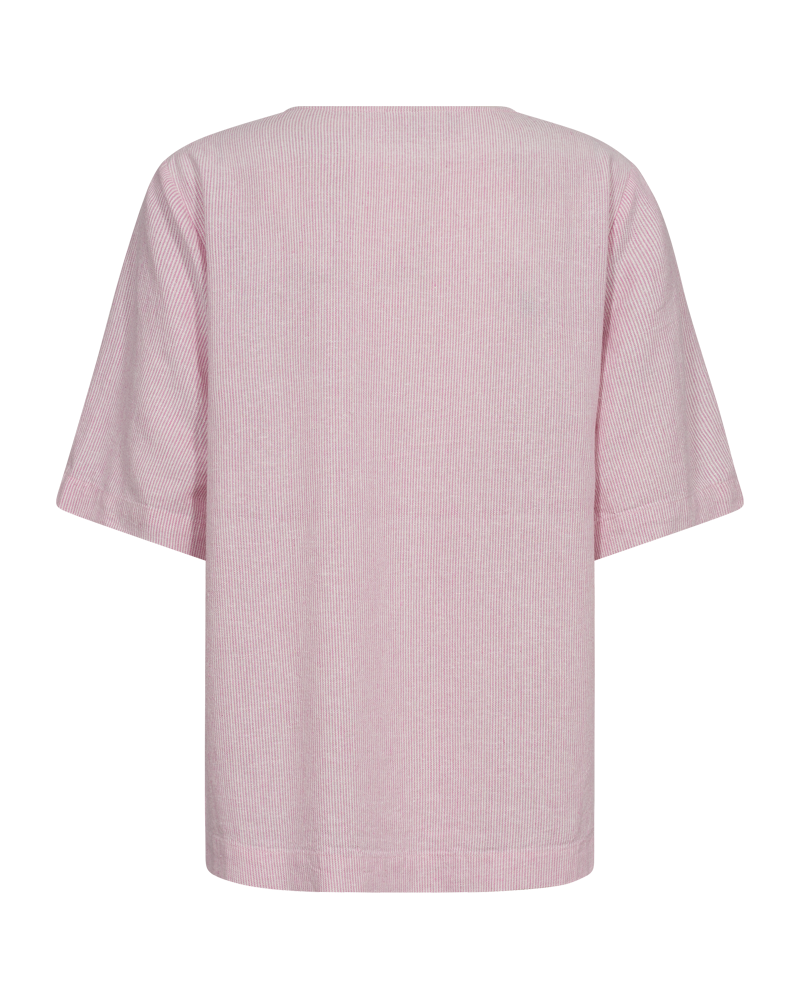 FQLAVA - STRIPED LINEN BLOUSE - WHITE AND ROSE