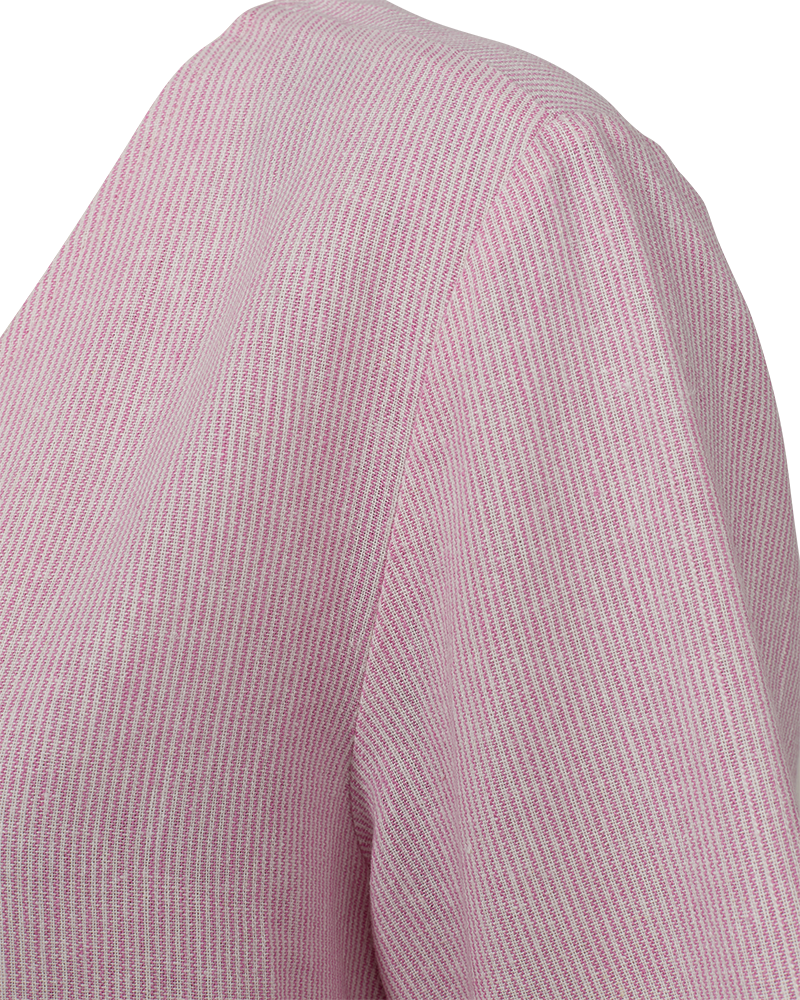 FQLAVA - STRIPED LINEN BLOUSE - WHITE AND ROSE