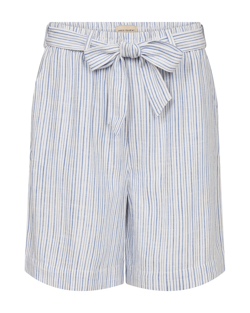 Fqlavara - shorts in linnen blend - wit en blauw