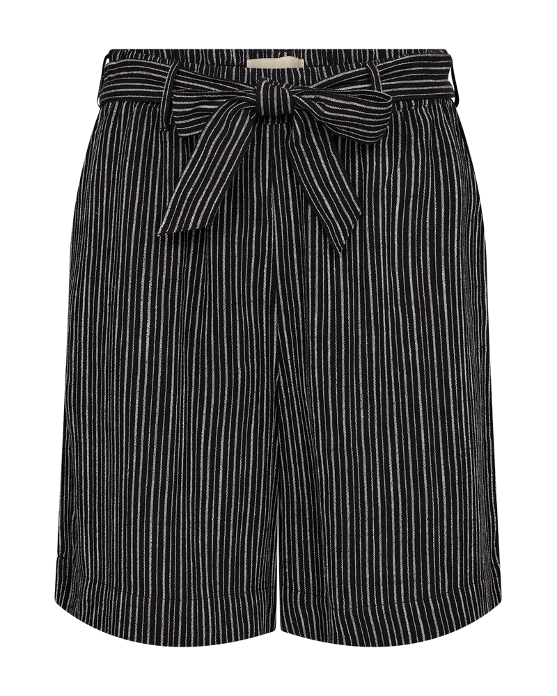 Fqlavara - shorts in linnen blend - wit en zwart