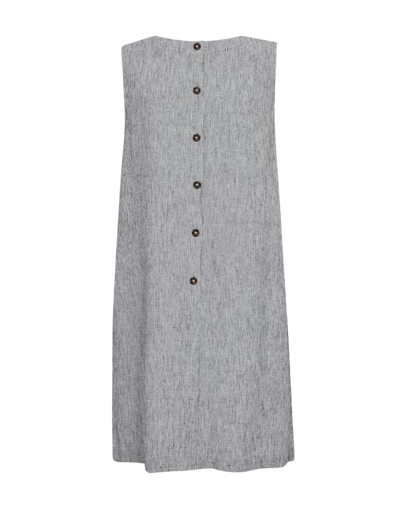 FQLAVA - LINEN DRESS - BLACK AND WHITE