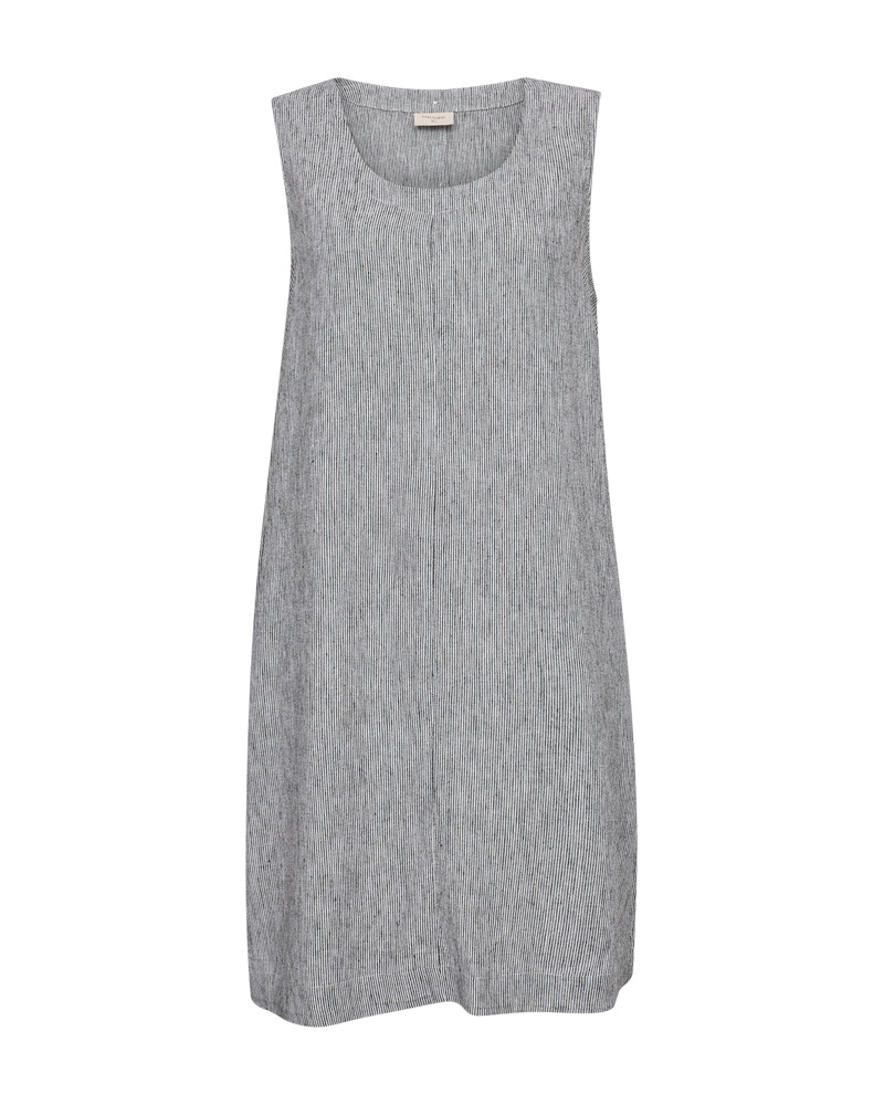 FQLAVA - LINEN DRESS - BLACK AND WHITE
