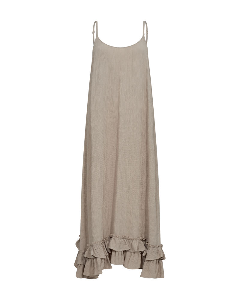 FQAMIA - DRESS WITH RUFFLES - BEIGE