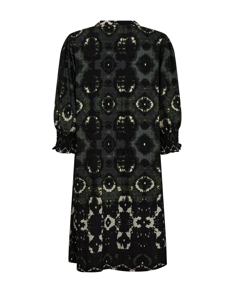 FQABY - DRESS WITH PATTERN - BLACK AND GREEN