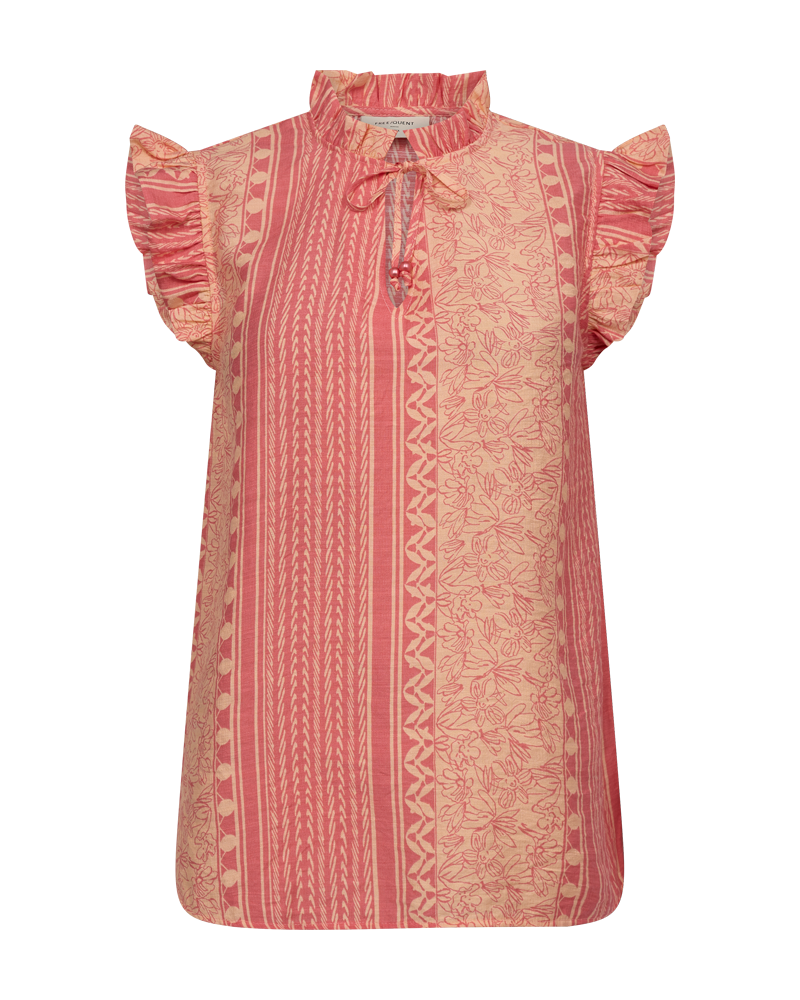 FQBLASE - BLOUSE WITH PRINT - RED AND ORANGE
