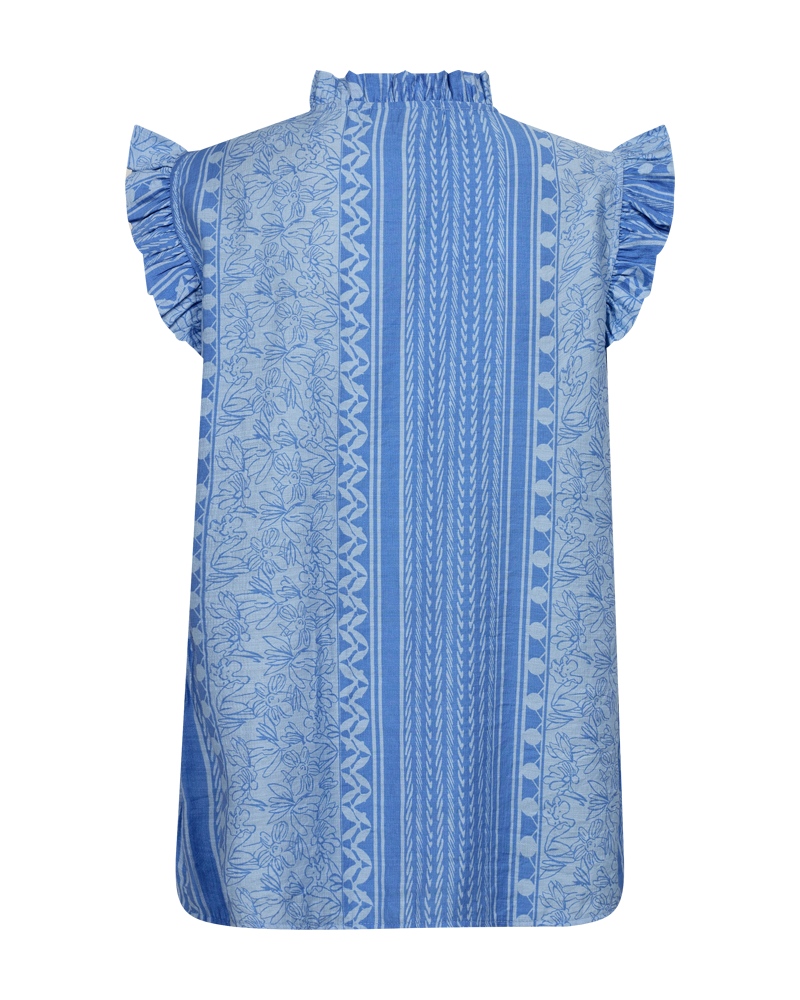 FQBLASE - BLOUSE WITH PRINT - BLUE
