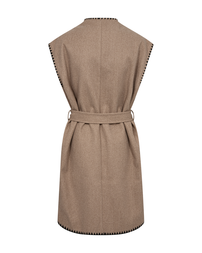 FQYANNA - WAISTCOAT - BLACK AND BEIGE