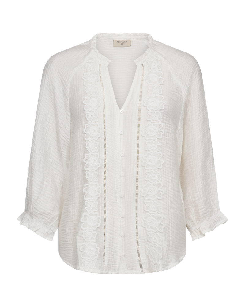 FQNORA - BLOUSE WITH LACES - WHITE