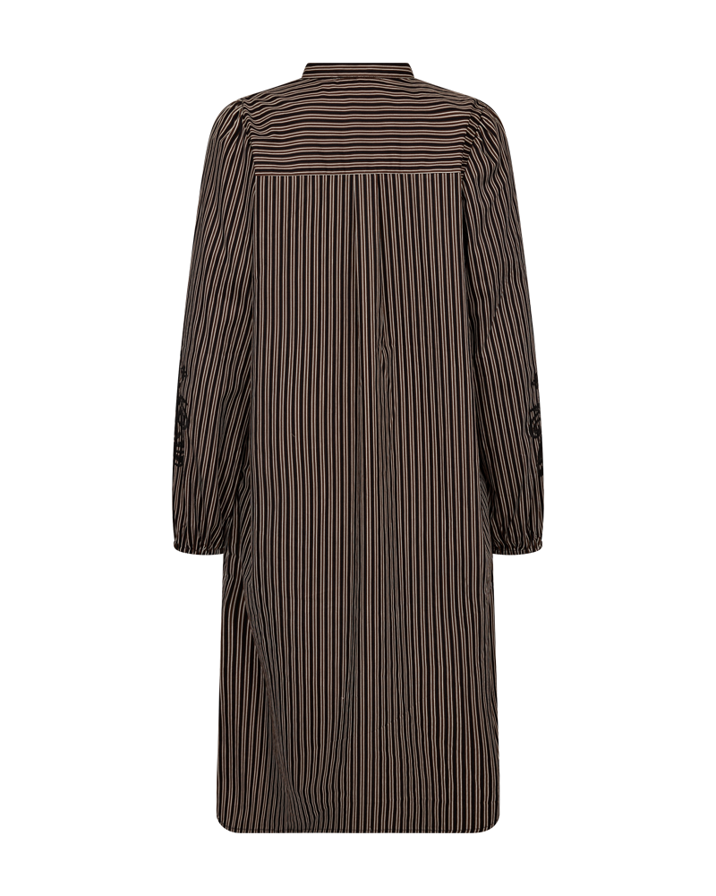 FQJOLIE - STRIPED DRESS - BLACK AND BROWN
