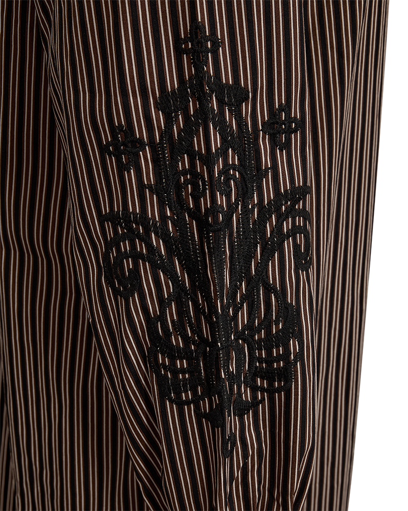 FQJOLIE - STRIPED DRESS - BLACK AND BROWN