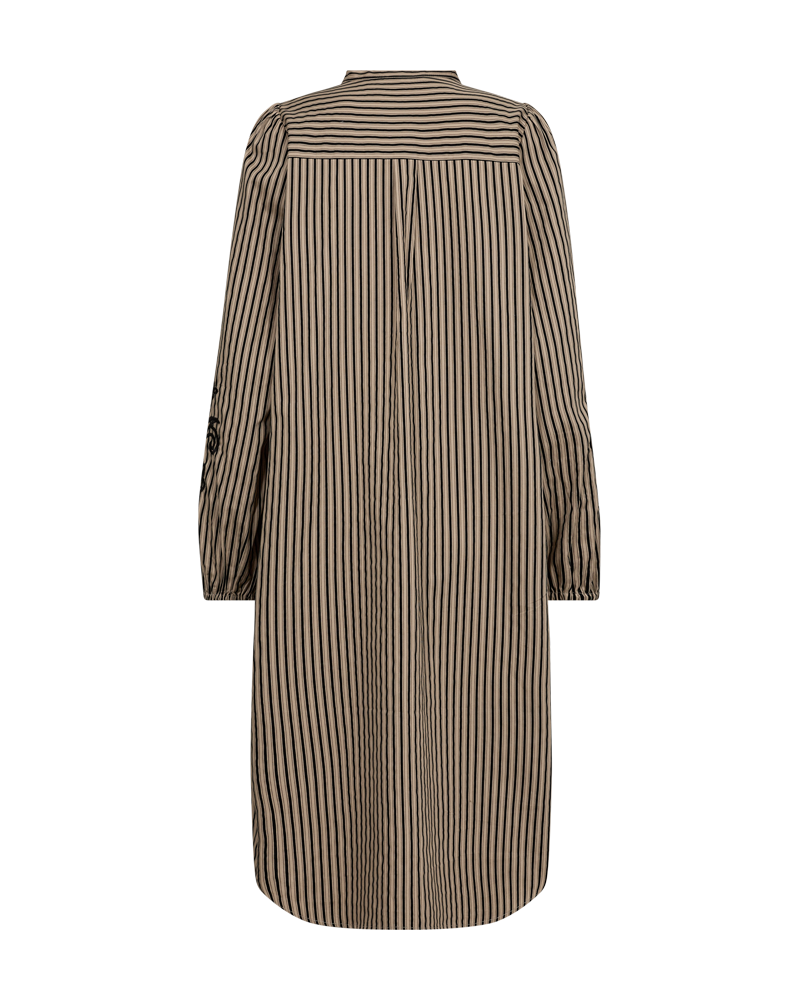 FQJOLIE - STRIPED DRESS - BLACK AND BEIGE