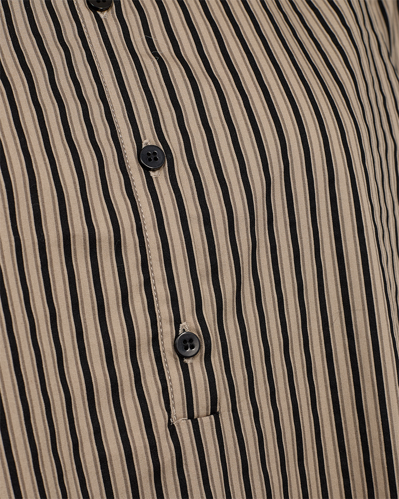 FQJOLIE - STRIPED DRESS - BLACK AND BEIGE