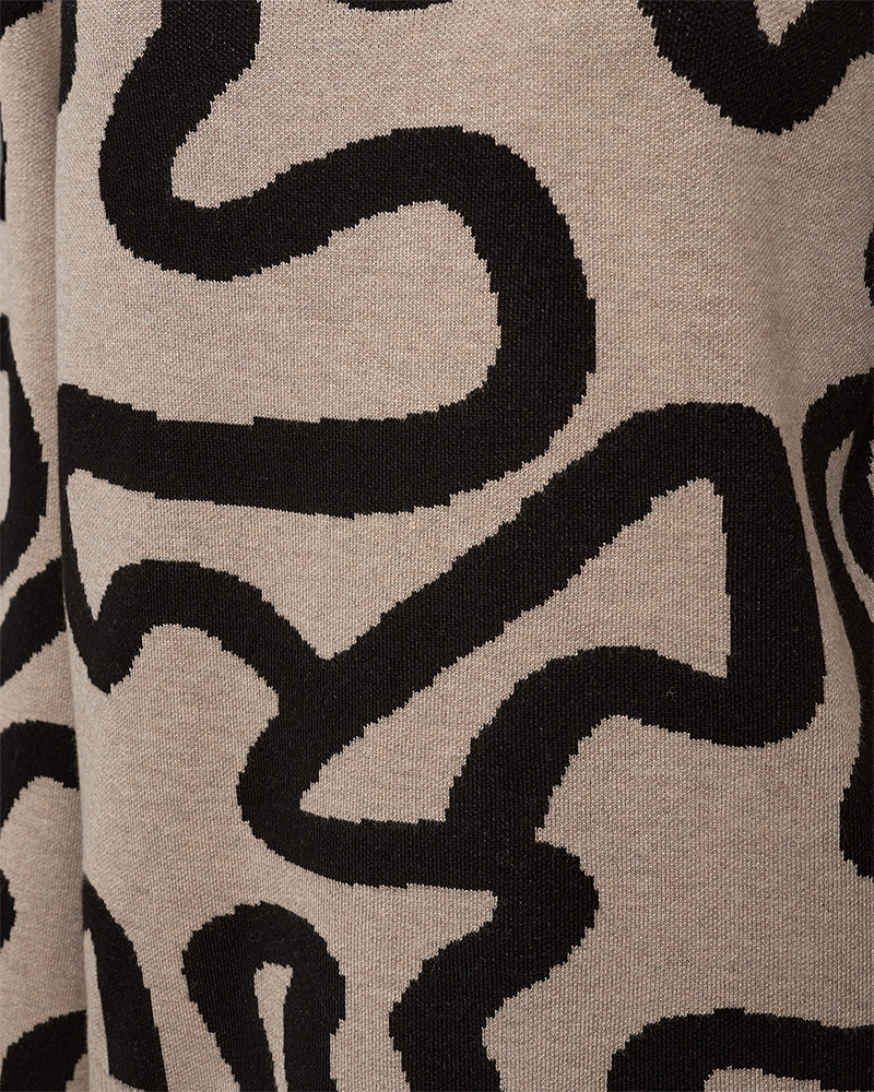 FQANI - PULLOVER - BLACK AND BEIGE