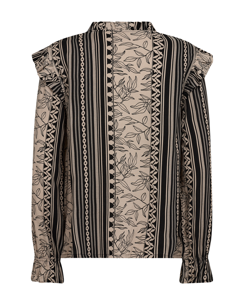 FQTIDY - BLOUSE - BLACK AND BEIGE
