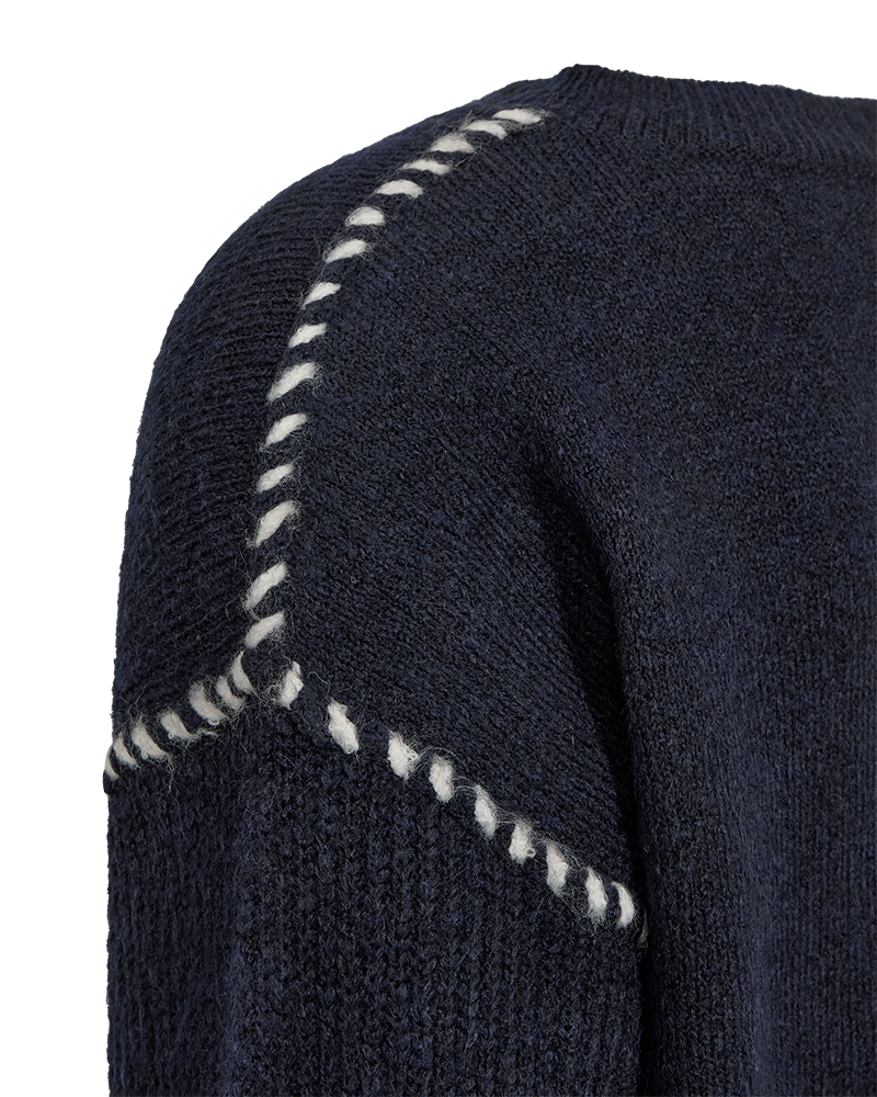 FQKINLOCK - PULLOVER - BLUE AND BEIGE