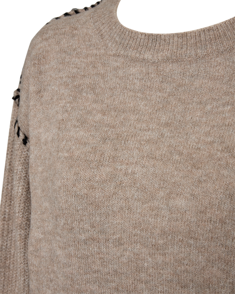 FQKINLOCK-PULLOVER - BLACK AND BEIGE