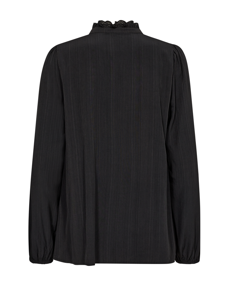 FQSEA - BLOUSE WITH RUFFLE DETAILS - BLACK