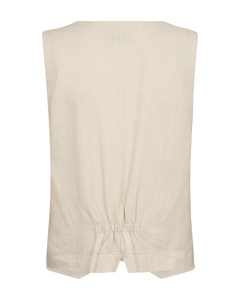FQLAVARA - WAISTCOAT IN LINEN BLEND - BEIGE