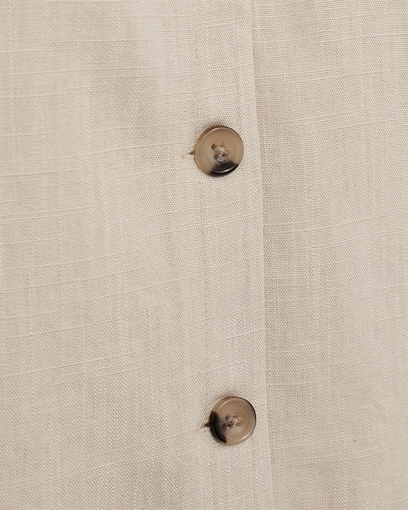 FQLAVARA - WAISTCOAT IN LINEN BLEND - BEIGE