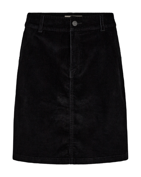 Womens Skirts Black Corduroy Zip Skirt Freequent CORDY Skirt