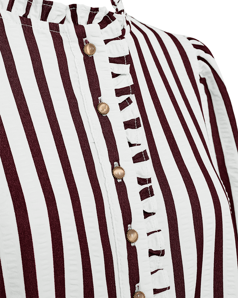 Fqnoto - gestreepte blouse - bordeaux