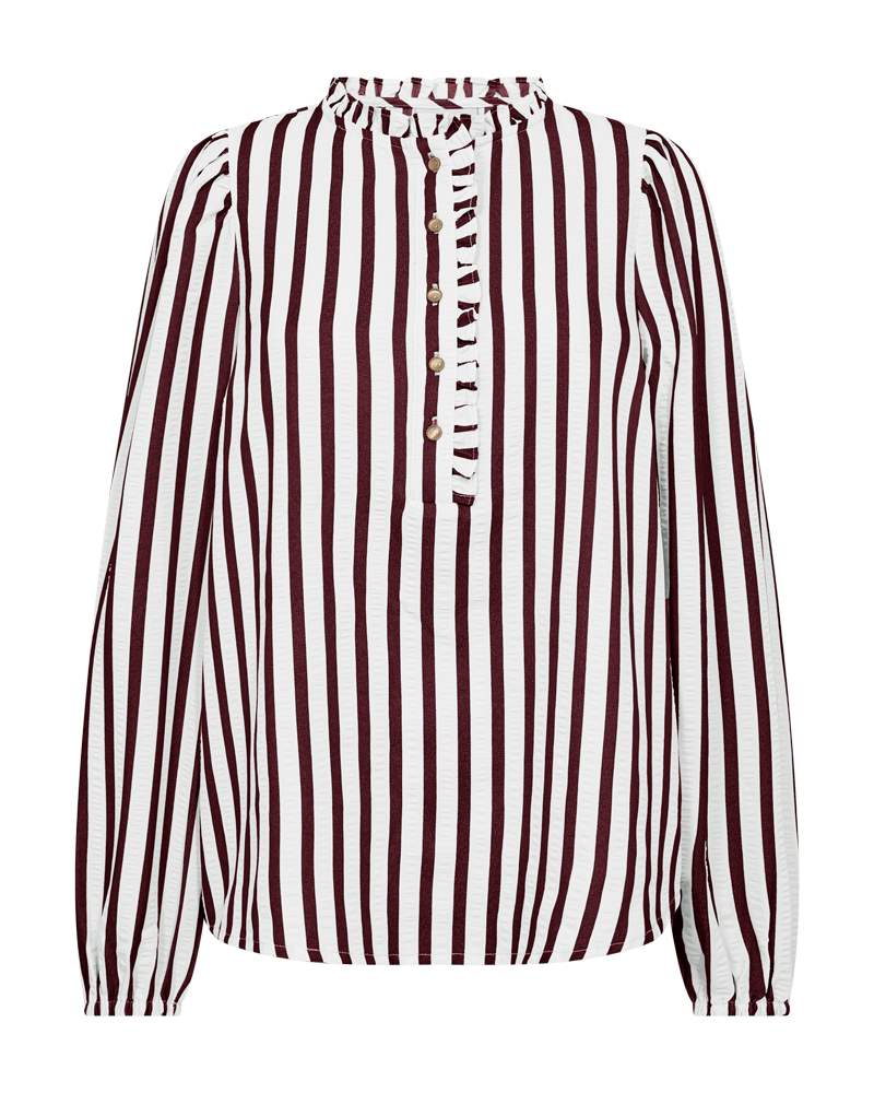 Fqnoto - gestreepte blouse - bordeaux