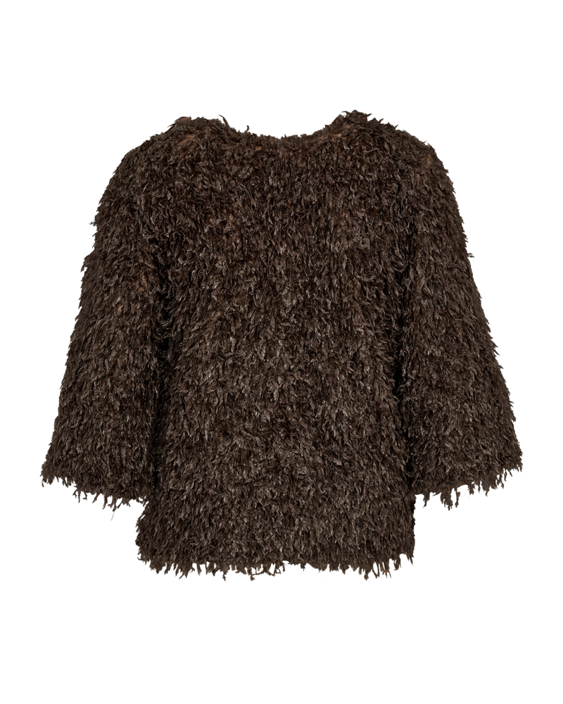 FQNOLA - BLOUSE IN VELOUR QUALITY - BROWN