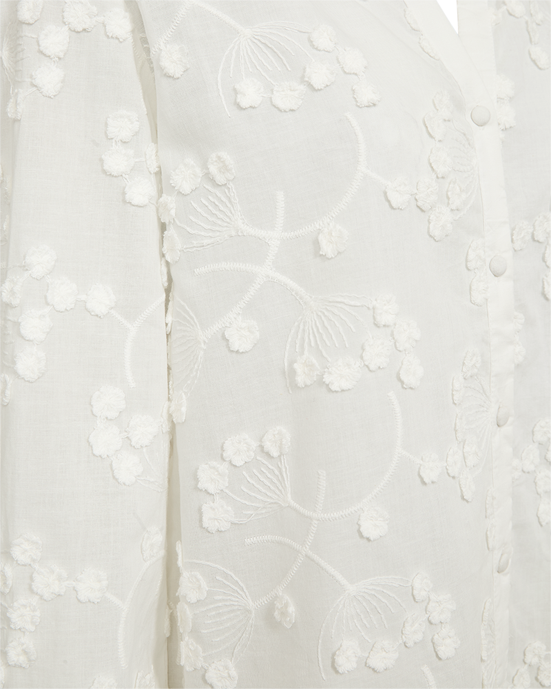 FQSELIA - BLOUSE WITH FLORAL EMBROIDERY - WHITE
