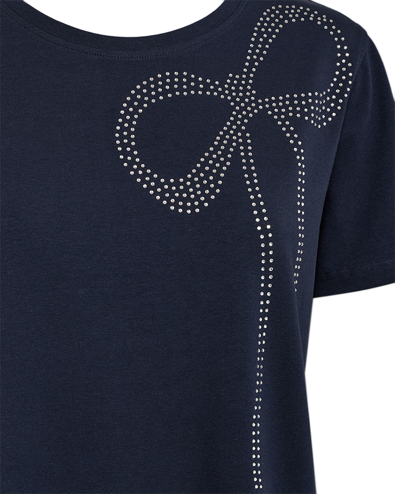 FQFENJAL - T-SHIRT WITH RHINESTONES - BLUE