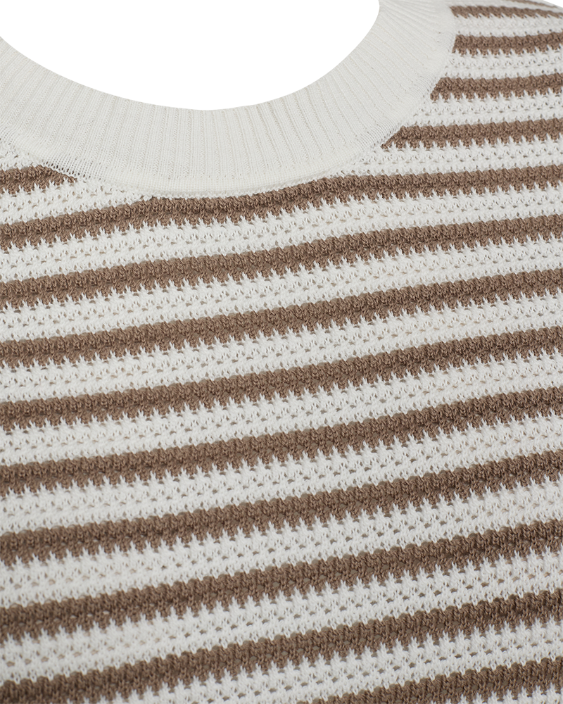 FQDODO - PULLOVER - BEIGE AND WHITE